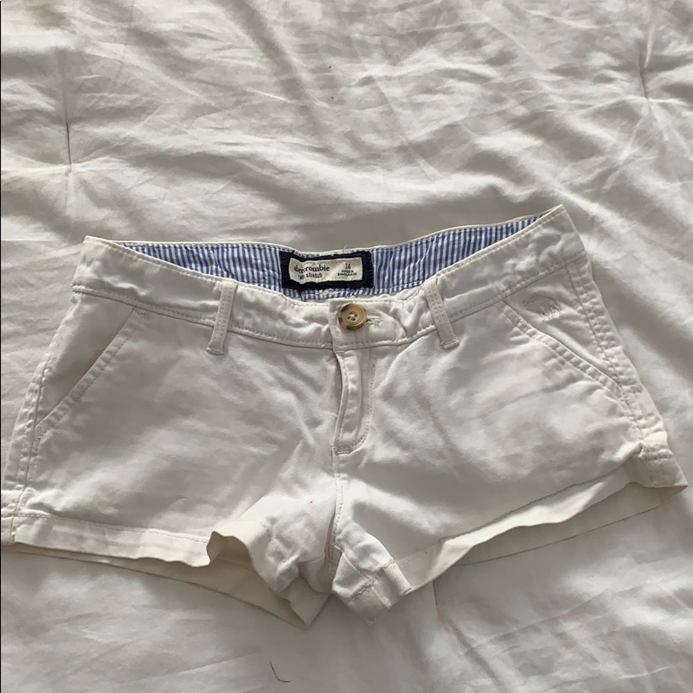 Abercrombie white jean shorts